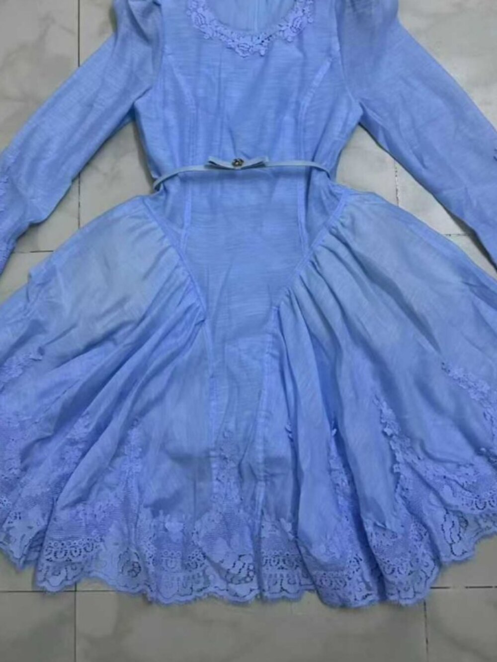 Zimmerman Tropicana Linen Dress Blue